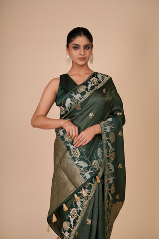 GREEN DOLA SILK SAREE alternate