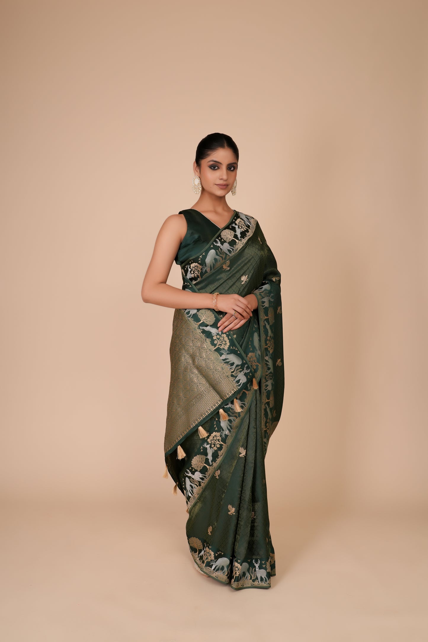 GREEN DOLA SILK SAREE