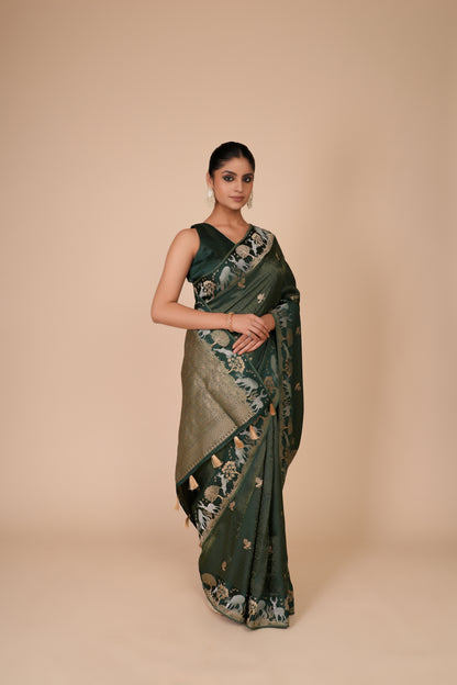 GREEN DOLA SILK SAREE