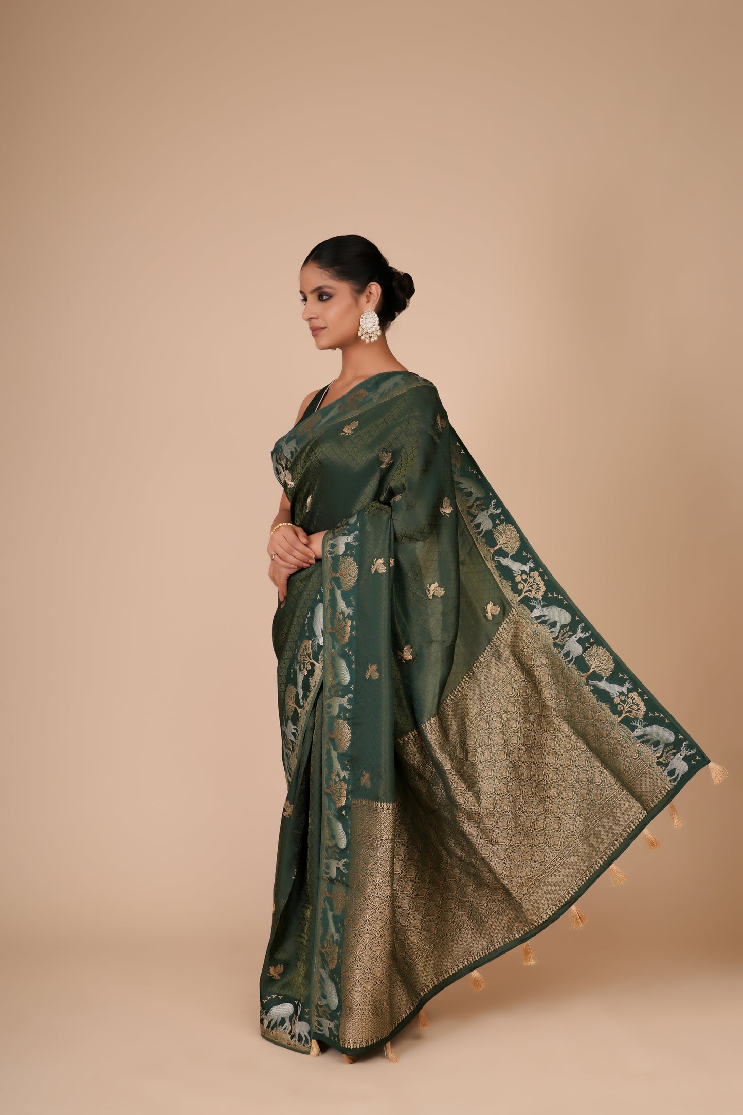 GREEN DOLA SILK SAREE