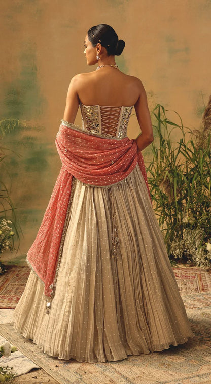 The Ivory & Amber Corset Lehenga