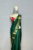 PINE GREEN DOLA SILK SAREE