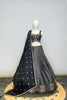 BLACK LEHERIYA PRINTED GAJI SILK LEHENGA