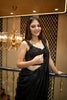 BLACK RUFFLES PRE STITCHED SAREE