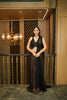 BRONZE & BLACK NET PRE STITCHED SAREE