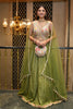 GREEN GEORGETTE SILK PRINTED LEHENGA