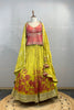 LIME GREEN & CORAL LEHENGA IN ORGAZNA FABRIC