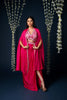 HOT PINK EMBROIDERED CAPE SET