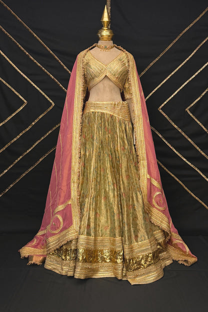 vintage sage green lehenga