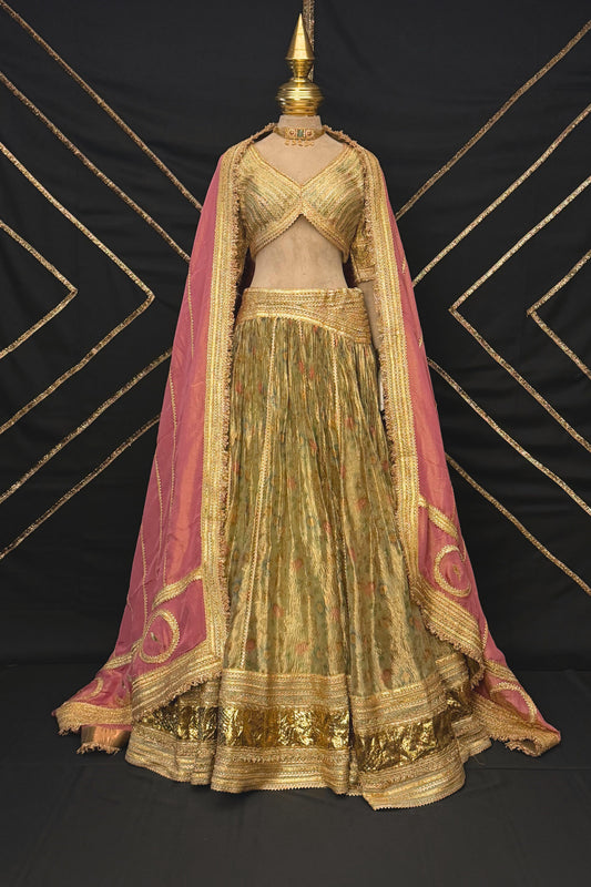 vintage sage green lehenga