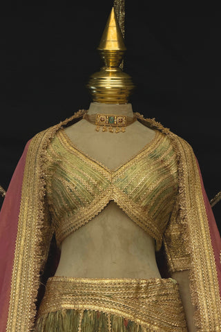 vintage sage green lehenga alternate