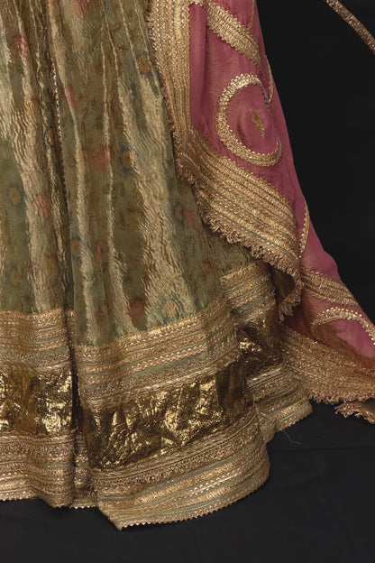 vintage sage green lehenga