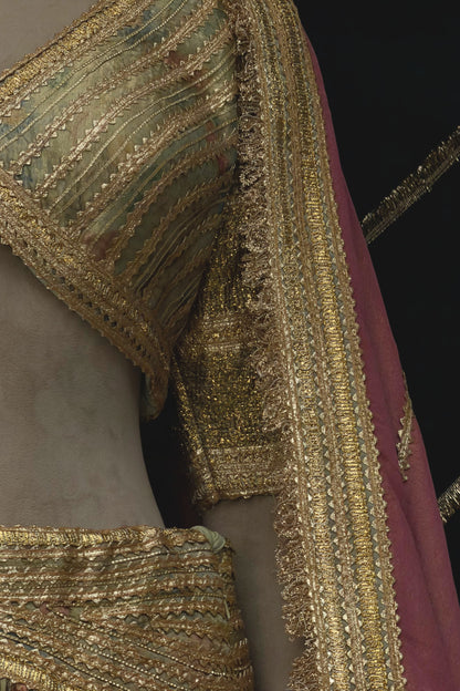 vintage sage green lehenga