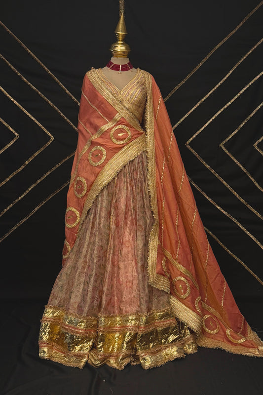 Dusty peach lehenga
