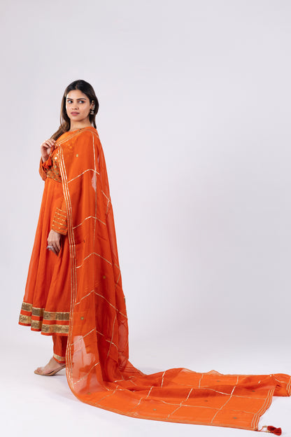 DEEP ORANGE ANARKALI SET