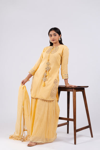 DAISY YELLOW KURTI SET