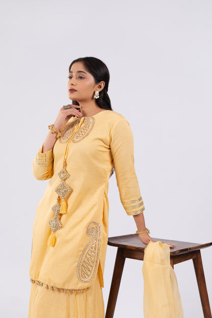 DAISY YELLOW KURTI SET