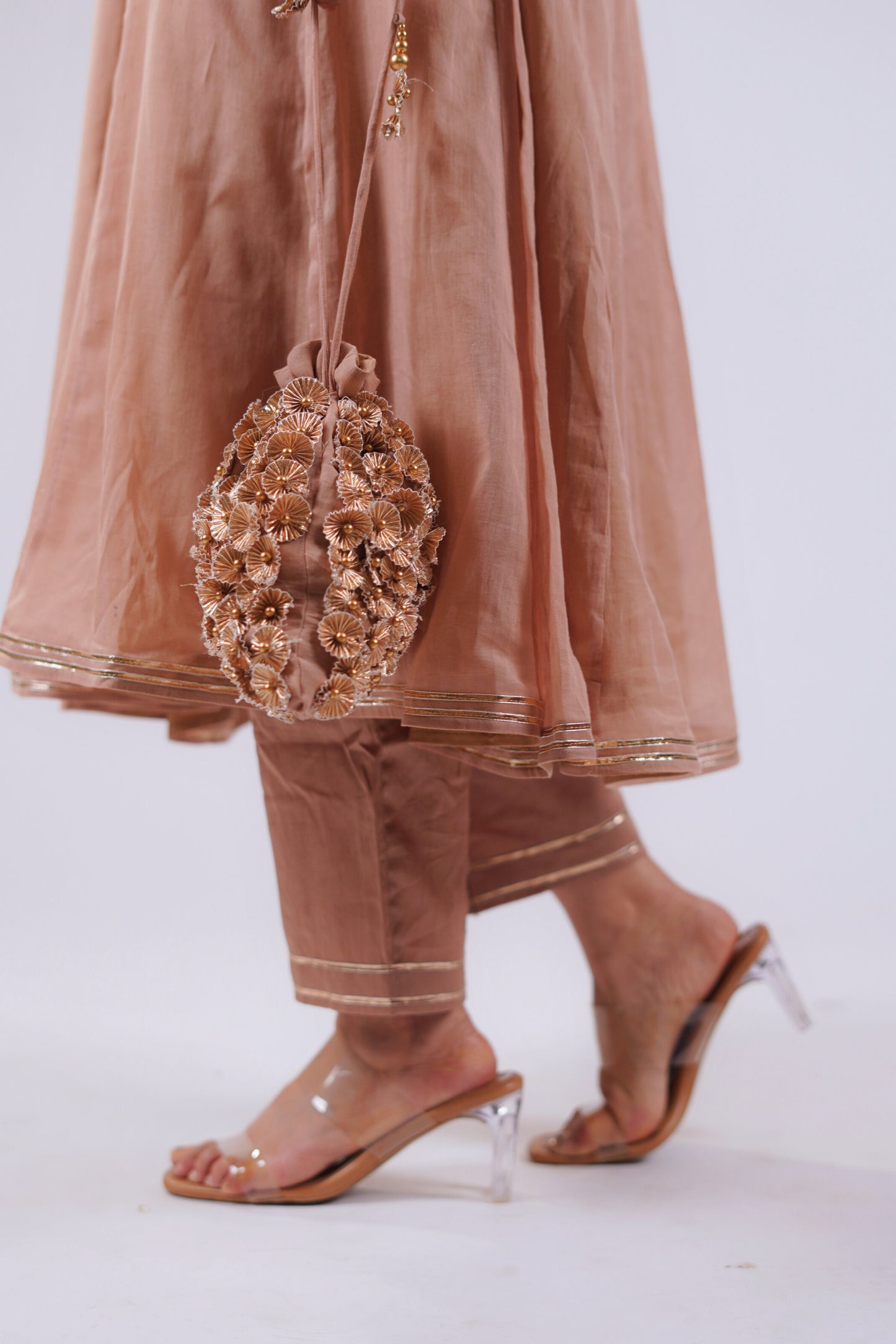 LIGHT BROWN KURTI SET