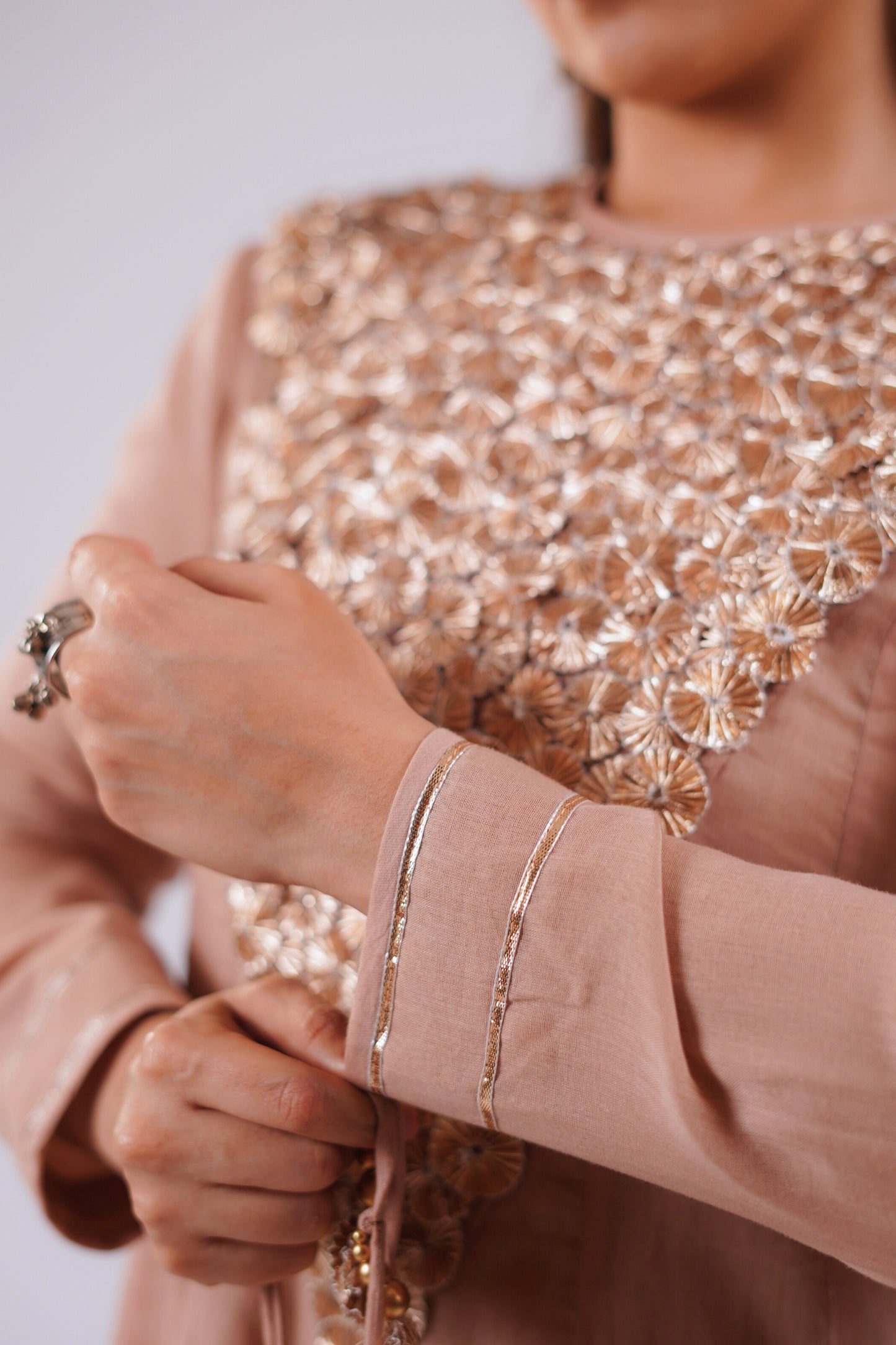 LIGHT BROWN KURTI SET