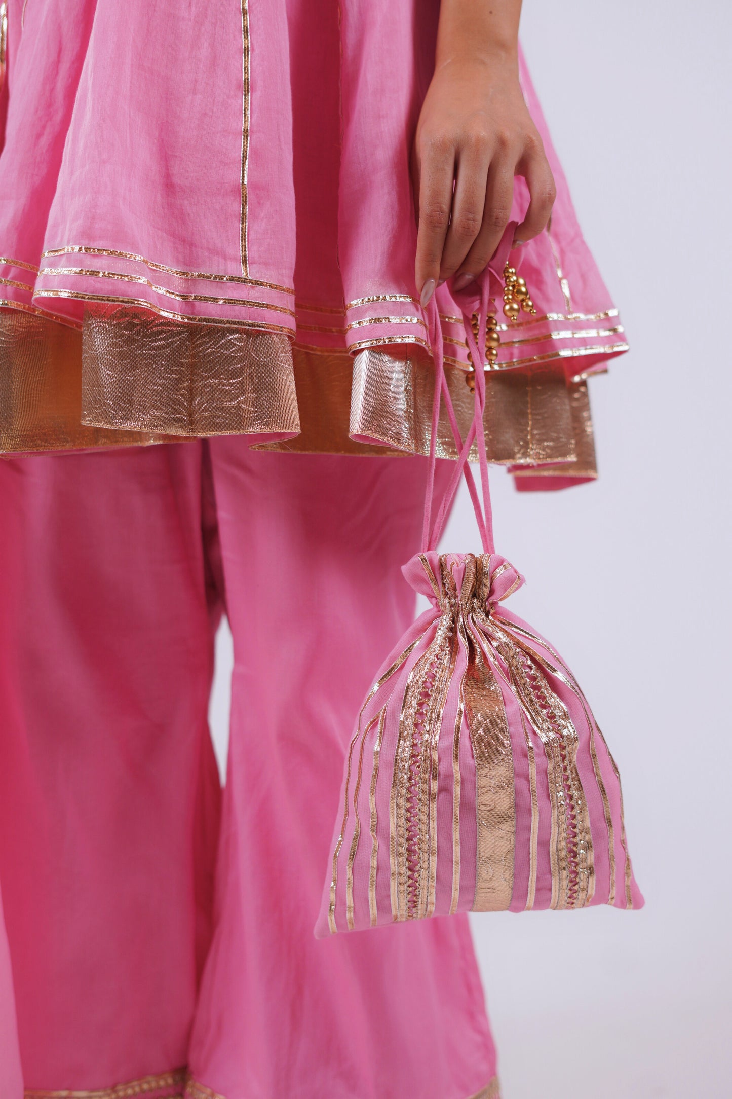 CANDY PINK SHORT KURTI SET