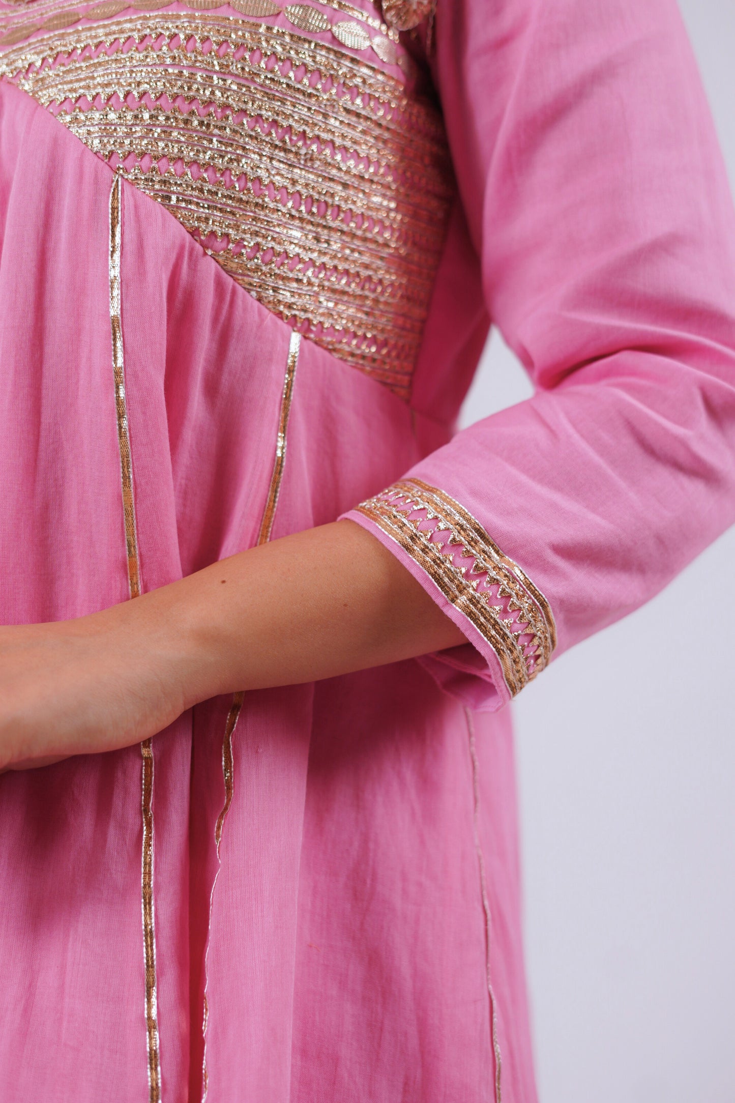 CANDY PINK SHORT KURTI SET
