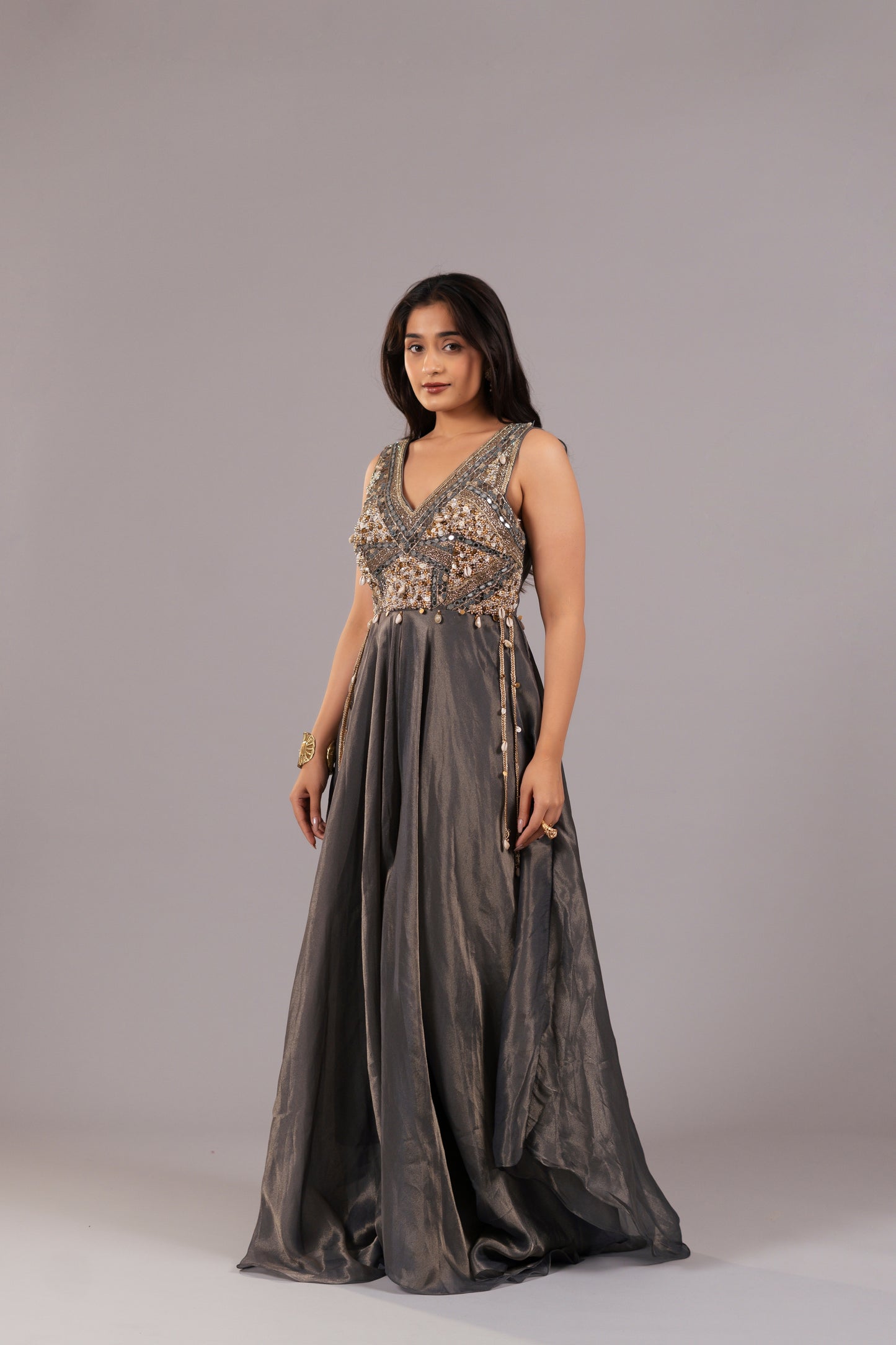 SPACE GREY TISSUE JUMPSUIT