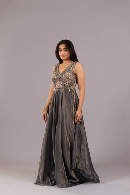 SPACE GREY TISSUE JUMPSUIT
