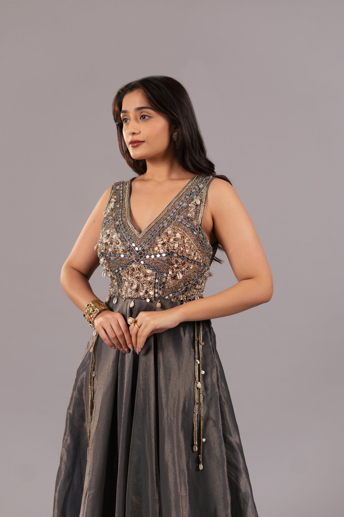 SPACE GREY TISSUE JUMPSUIT
