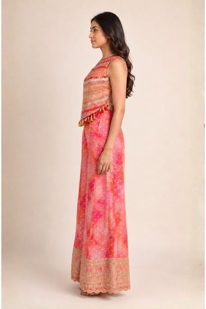 Embellished Cowl Top & Palazzo Set