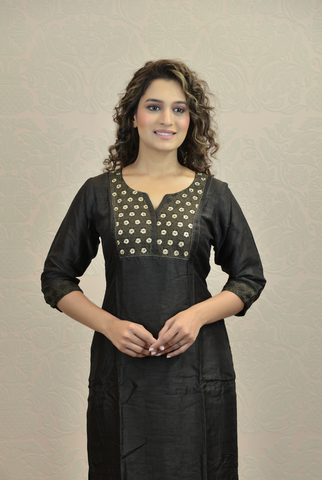 CARBON BLACK KURTA SET