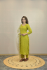 CITRON GREEN CRUSHED KURTA SET