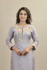 DUSTY LILAC THREADWORK EMBROIDERY KURTA SET