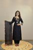 RICH BLACK MIX EMBROIDERY KURTA SET