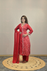 CANDY RED BANDHEJ KURTA SET