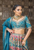 DARK CYAN BANARASI TISSUE LEHENGA