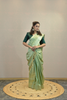 AQUAMARINE GREEN SILK TISSUE SAREE