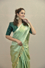 AQUAMARINE GREEN SILK TISSUE SAREE