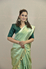 AQUAMARINE GREEN SILK TISSUE SAREE