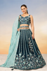 TEAL SATIN SILK LEHENGA