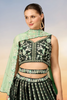 PINE GREEN SATIN SILK LEHENGA