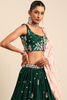 DARK GREEN GEORGETTE SEQUIN LEHENGA