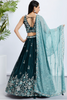 MIDNIGHT TEAL GEORGETTE LEHENGA