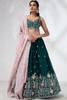 DARK TEAL GEORGETTE LEHENGA