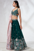 DARK TEAL GEORGETTE LEHENGA