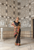 BLACK MODAL SATIN RANGKAT SAREE