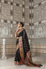 BLACK MODAL SATIN RANGKAT SAREE