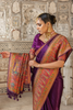 GRAPE PURPLE CREPE SILK KASHMIRI SAREE