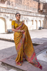 HONEY YELLOW PASHMINA MODAL SATIN SAREE