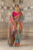 PASTEL TEAL GAJI SATIN SAREE