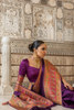 GRAPE PURPLE CREPE SILK KASHMIRI SAREE